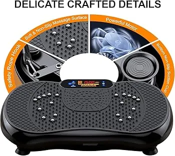 MACHINE SPORT VIBRATION PLATE EXERCISE HJB VISSO FITNESS BODY GYM LED SPEED 99 RPM 200W MAX 200KG BLUETOOTH SOUND